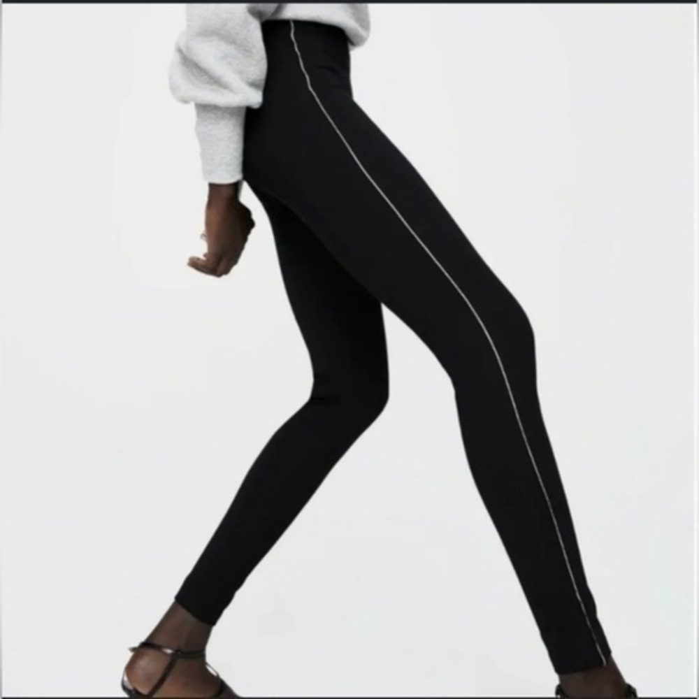 Zara Trafaluc Legging Collection Small Black Ponte Pants S Bead Chain Leggings